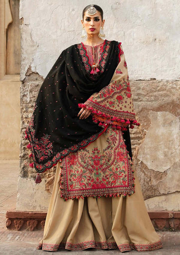 3 Piece - Unstitched Fully Embroided Dhanak Fabric HR-690